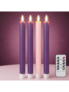 LED Flameless Taper Candles with Remote - Perfect for Christmas Decor & Wreaths